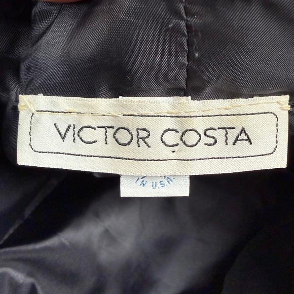 Victor Costa Black Glitter Polka Dot Ruched Tulle Ruffle Mermaid Gown Dress SZ 4 - Picture 5 of 13